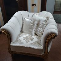 Salotto in foglia oro e bianco 
