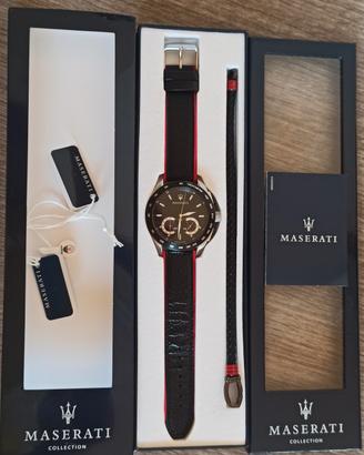 orologio Maserati uomo e bracciale in pelle 