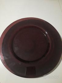 6 sottopiatti bordeaux in vetro 