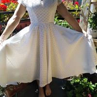 Vestito anni 50 alta sartoria pizzo Sangallo