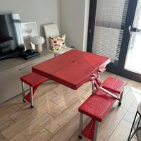 Tavolo picnic portatile pieghevole per 4 persone
