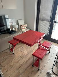 Tavolo picnic portatile pieghevole per 4 persone