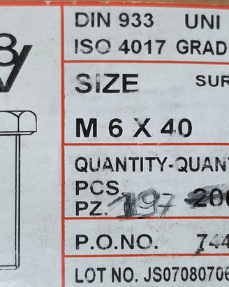 Viti TE 6X40 ISO 4017