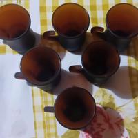 6 bicchierini color marrone 