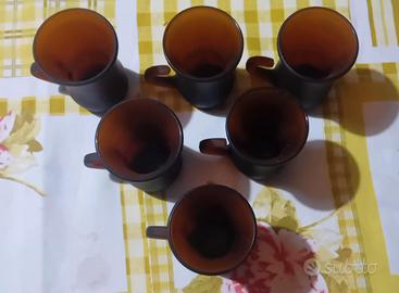 6 bicchierini color marrone 