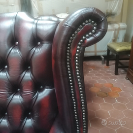 Poltrona chesterfield Queen Anne bordeaux nuova - Arredamento e Casalinghi  In vendita a Frosinone