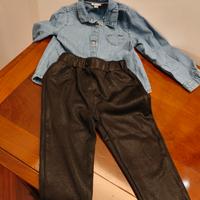 set bambina: pantaloni e camicia 
