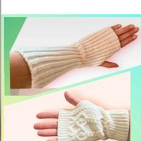 2 Paia di Guanti Senza Dita Chiari Donna