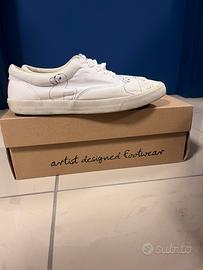 Scarpe tela bianche 43 con papere