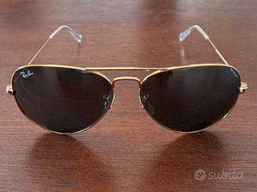 Ray-Ban Aviator RB3025 oro – nuovi, con custodia