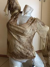 Maglietta colore sabbia maniche lunghe nuova