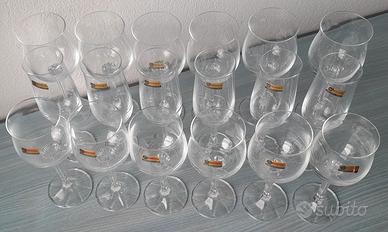 Bicchieri Cristallo Boemia Cecoslovacchia Set 18