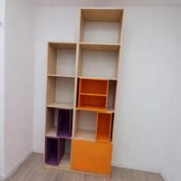 Libreria Giessegi con accessori Arancio e Viola
