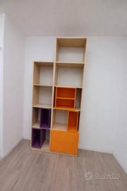 Libreria Giessegi con accessori Arancio e Viola