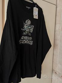 T-shirt nera maniche lunghe Carhartt tg S