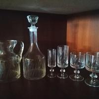 Decanter, caraffa e bicchieri in cristallo anni 60