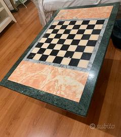 Tavolino marmo con scacchiera