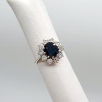 COD.1474.25 ANELLO ORO 18K 750 ZAFFIRO E DIAMANTI