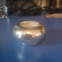 Portacandele in metallo argentato