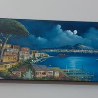 dipinto su tela golfo di Napoli 