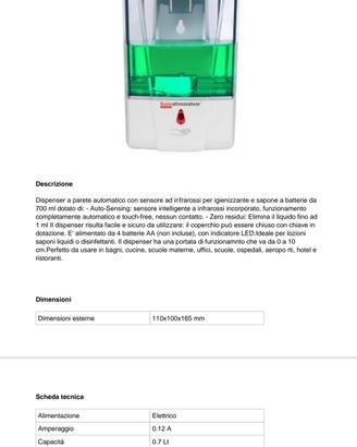 Dispenser automatico di sapone liquido