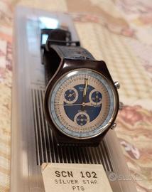swatch silver star chrono con scatola non funzion