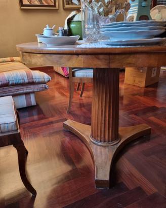 Tavolo rotondo e 4 sedie stile Biedermeier Impero