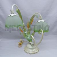 LAMPADA TAVOLA FERRO SPIGHE COPPE VETRO VERDINO OP