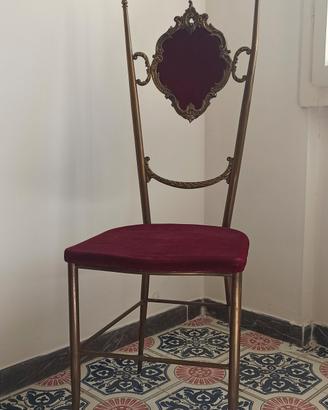 Sedia elegante tessuto e ferro