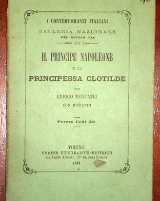 NAPOLEONE E CLOTILDE - LIBRO ANTICO - 1863