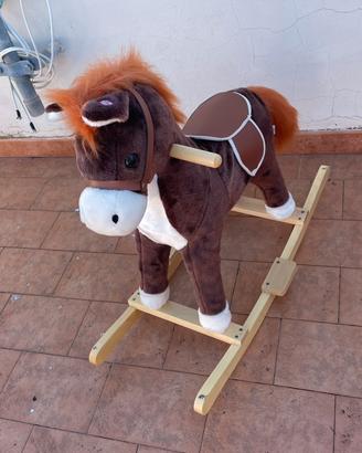 Cavallino a dondolo legno gioco per bambini