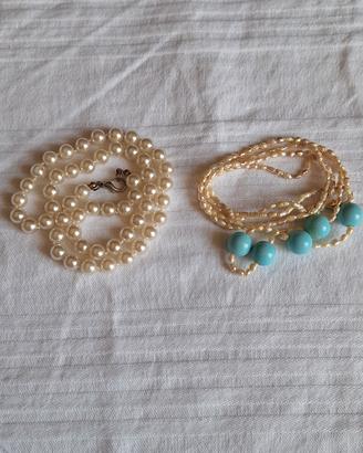 Lotto 2 Collane Vintage di Perle