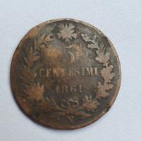 5 centesimi 1861 napoli vittorio emanuele II