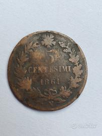 5 centesimi 1861 napoli vittorio emanuele II