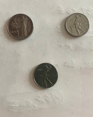 50 lire piccole e 100 lire piccole