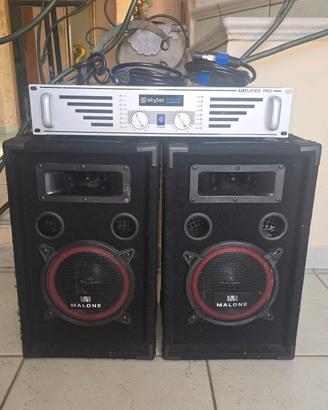 (Trattabile)casse passive con amplificatore e cavi