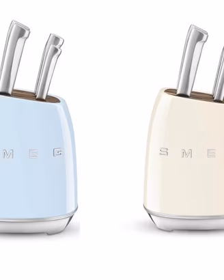 SMEG Block Knife, ceppo portacoltelli +6 coltelli