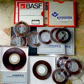 Nastro 1/4 pollice, bobine in plastica e open reel