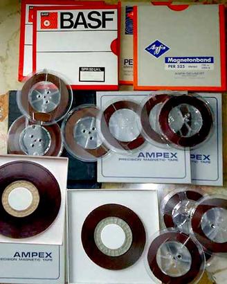 Nastro 1/4 pollice, bobine in plastica e open reel
