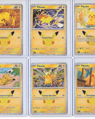 Lotto 11 Pikachu DIVERSI 30° Anniversario ITA