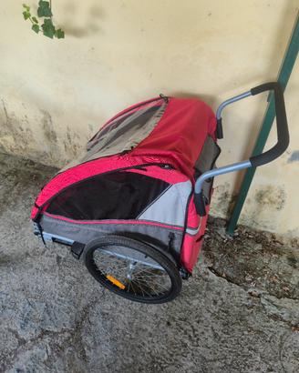 Rimorchio per bambini da bicicletta 2 in 1