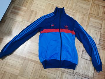 maglia tuta originale adidas blu e rossa vintage Abbigliamento e Accessori In vendita a Verbano Cusio Ossola