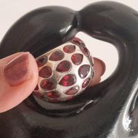 Anello argento con granato