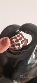 Anello argento con granato