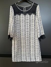 Vestito nero grigio e bianco