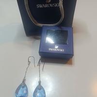 orecchini pendenti goccia azzurra Swarovski 