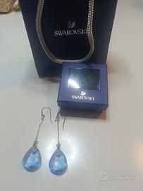 orecchini pendenti goccia azzurra Swarovski 