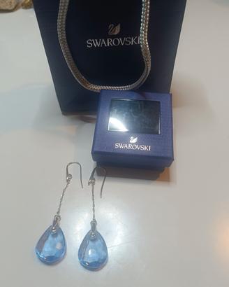 orecchini pendenti goccia azzurra Swarovski 