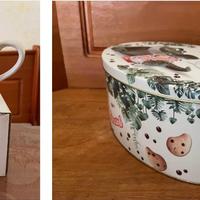 Tazza + biscottiera in latta GOCCIOLE