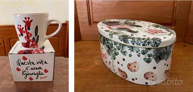 Tazza + biscottiera in latta GOCCIOLE